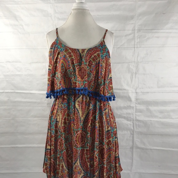 Umgee Dress Brown Multicolored Boho Size M - Picture 2 of 8